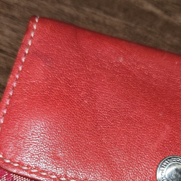 Coach Red Wallet with Signature Design - Picture 8 of 13
